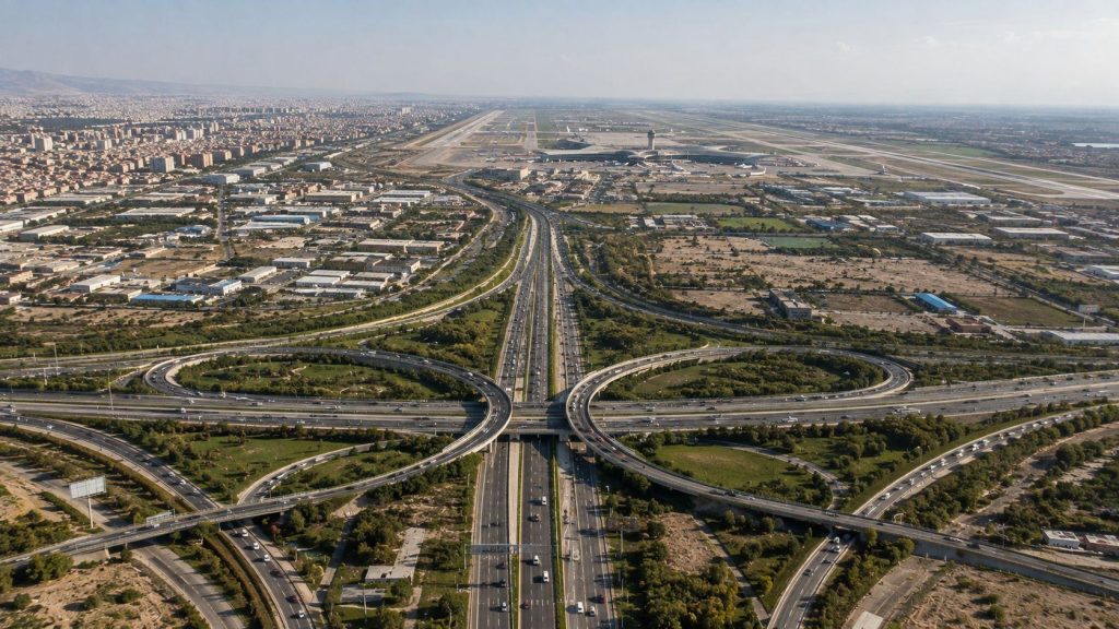 نقشه مسیرهای دسترسی تهران به فرودگاه امام خمینی