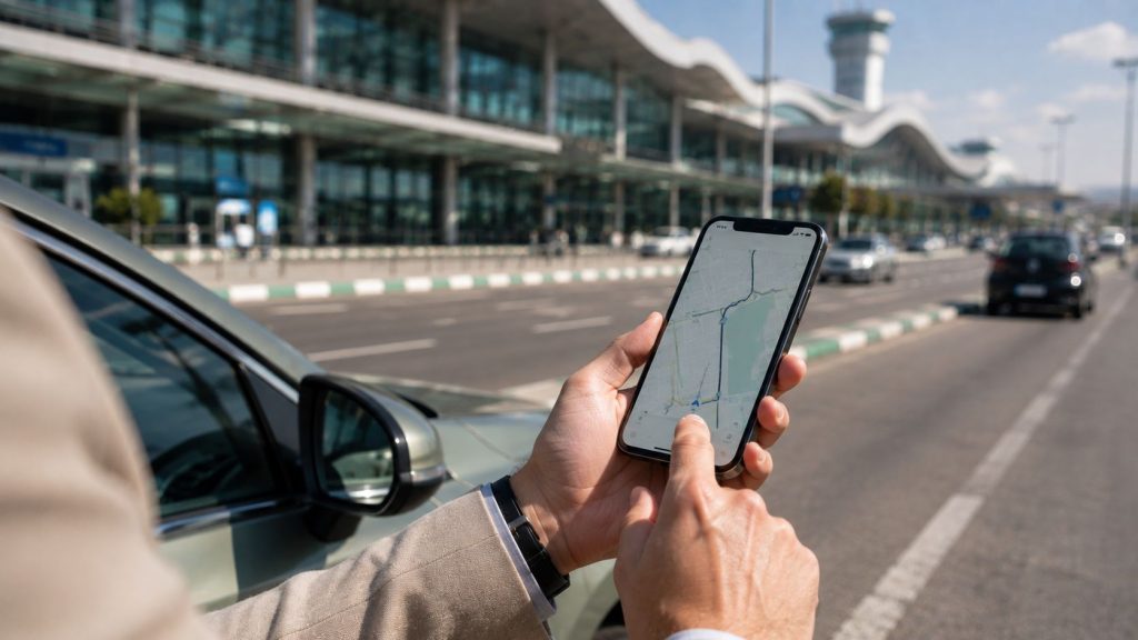  مسیریابی مسیر فرودگاه امام خمینی با موبایل
