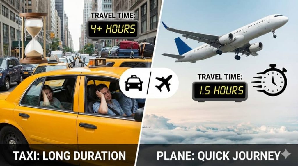 سفر با تاکسی بهتر است یا هواپیما