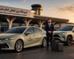 تاکسی فرودگاه امام با خودروی تویوتا کمری تاکسی سیر رویال مقابل ترمینال فرودگاه امام خمینی